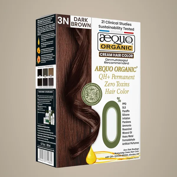 QH+_Aequo_Organic_Zero_Toxins_Permanent_Cream_Hair_Colour-_200Ml-_3N_Dark_Brown-_Pack_Of_1