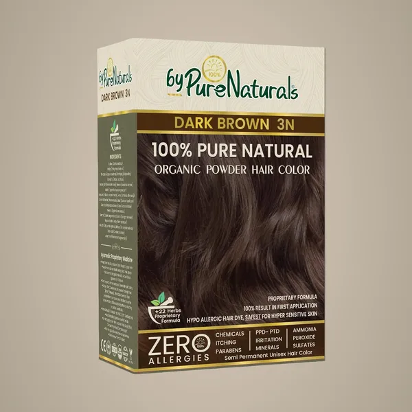 byPureNaturals_100%_Organic_Pure_Natural_Powder_Hair_Color-_60Gm-_3N_Dark_Brown-_Pack_Of_1