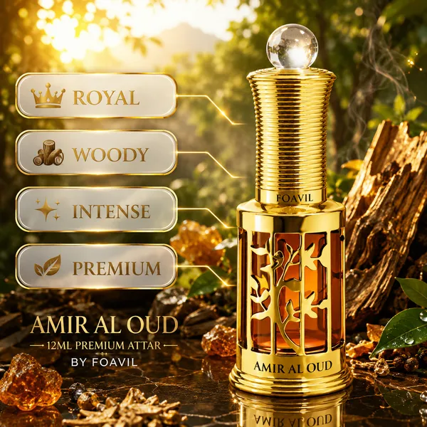 FOAVIL_Amir_Al_Oud_Attar_12ml_|_Intense_Oud_Perfume_Oil_|_Golden_Luxury_Bottle_|_Long-Lasting_Scent