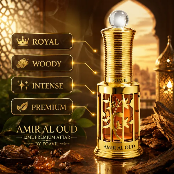 FOAVIL_Amir_Al_Oud_Attar_12ml_|_Intense_Oud_Perfume_Oil_|_Golden_Luxury_Bottle_|_Long-Lasting_Scent