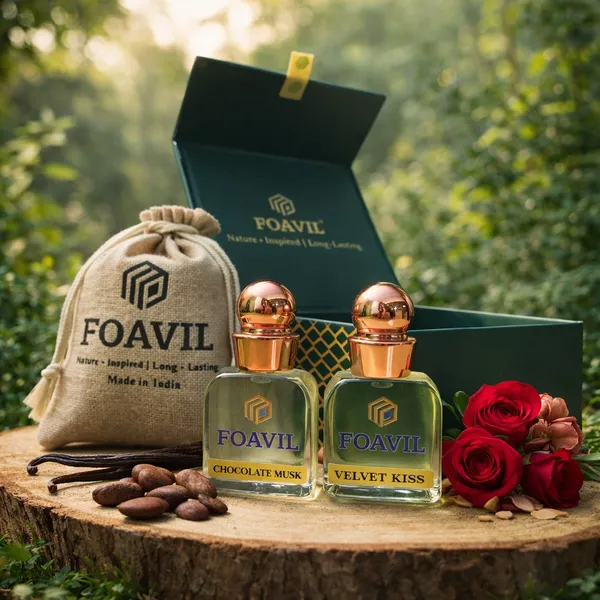 FOAVIL_Pack_of_2_Attar_Combo_–_Chocolate_Musk_&_Velvet_Kiss_|_10ml_Each_(20ml_Total)_|_Concentrated_Perfume_Oils