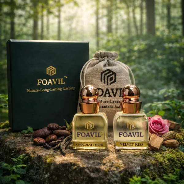 FOAVIL_Pack_of_2_Attar_Combo_–_Chocolate_Musk_&_Velvet_Kiss_|_10ml_Each_(20ml_Total)_|_Concentrated_Perfume_Oils