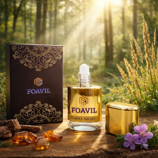 FOAVIL_Purple_Night_8ml_Concentrated_Perfume_Oil_–_Premium_Attar_in_Golden_Bottle_with_Luxury_Rigid_Hamper_Box_(Unisex)