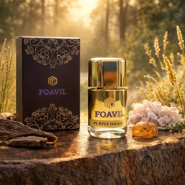 FOAVIL_Purple_Night_8ml_Concentrated_Perfume_Oil_–_Premium_Attar_in_Golden_Bottle_with_Luxury_Rigid_Hamper_Box_(Unisex)