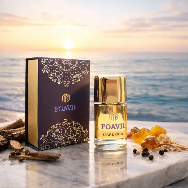 FOAVIL_Spark_Oud_Concentrated_Perfume_Oil_8ml_–_Premium_Arabian_Attar_in_Golden_Bottle_with_Rigid_Hamper_Gift_Box