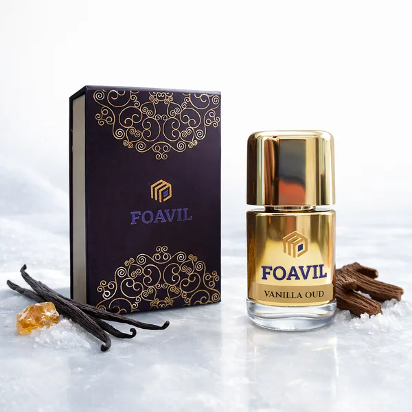 FOAVIL_Vanilla_Oud_Premium_Attar_–_8ml_Concentrated_Perfume_Oil_(Golden_Bottle,_Gift_Hamper_Box)
