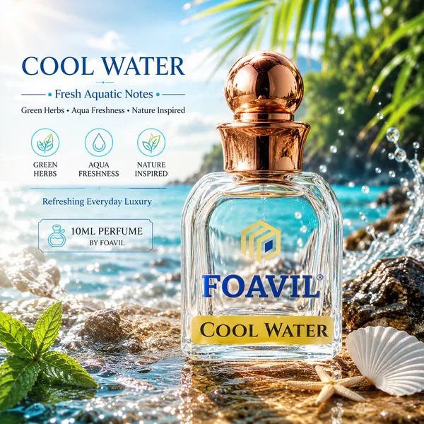 FOAVIL_Cool_Water_Concentrated_Perfume_Oil_10ml_–_Fresh_Aquatic_Attar_in_Golden_Bottle_with_Premium_Rigid_Hamper_Gift_Box