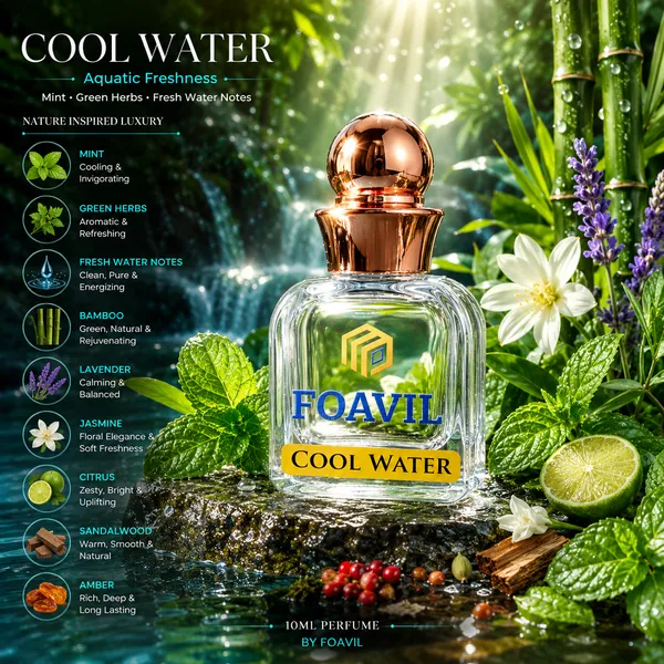 FOAVIL_Cool_Water_Concentrated_Perfume_Oil_10ml_–_Fresh_Aquatic_Attar_in_Golden_Bottle_with_Premium_Rigid_Hamper_Gift_Box