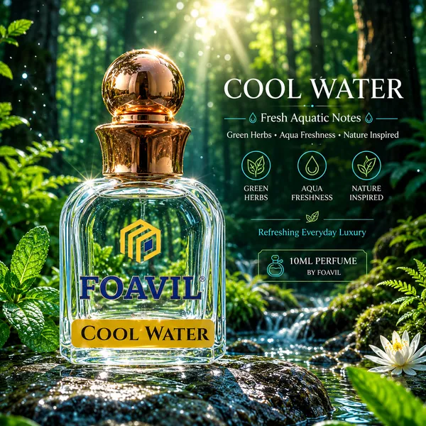FOAVIL_Cool_Water_Concentrated_Perfume_Oil_10ml_–_Fresh_Aquatic_Attar_in_Golden_Bottle_with_Premium_Rigid_Hamper_Gift_Box
