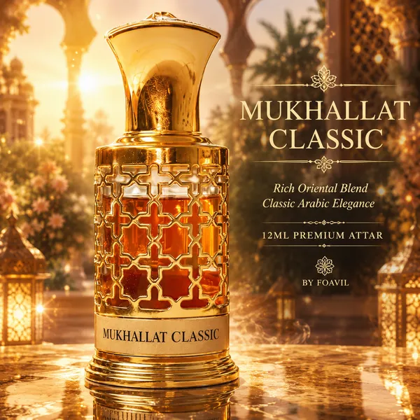 Foavil_Mukhallat_Classic_Attar_12ml_|_Concentrated_Perfume_Oil_|_Golden_Bottle_with_Magnetic_Hamper_Box