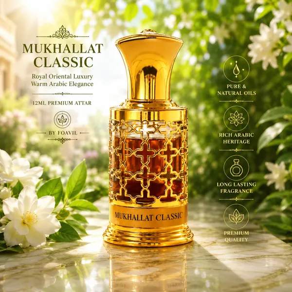 Foavil_Mukhallat_Classic_Attar_12ml_|_Concentrated_Perfume_Oil_|_Golden_Bottle_with_Magnetic_Hamper_Box