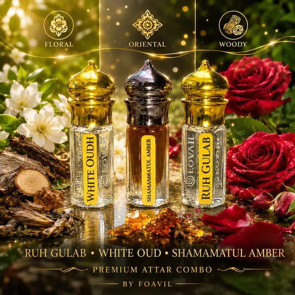 Pack_of_3_Ruh_Gulab,_White_Oud_&_Shamama_Tul_Amber_Attar_Combo_|_Long-lasting_|_Nature-inspired