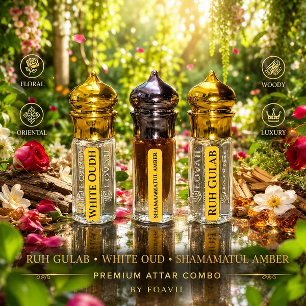 Pack_of_3_Ruh_Gulab,_White_Oud_&_Shamama_Tul_Amber_Attar_Combo_|_Long-lasting_|_Nature-inspired