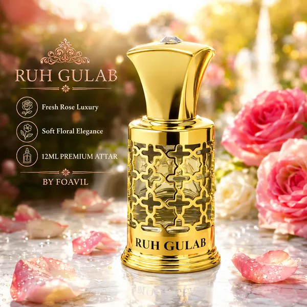 Foavil_ruh_gulab_12ml_|_Concentrated_Perfume_Oil_|_Golden_Bottle_with_Magnetic_Hamper_Box