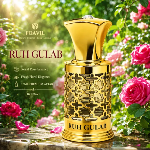 Foavil_ruh_gulab_12ml_|_Concentrated_Perfume_Oil_|_Golden_Bottle_with_Magnetic_Hamper_Box