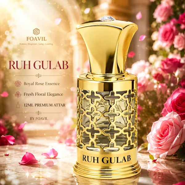Foavil_ruh_gulab_12ml_|_Concentrated_Perfume_Oil_|_Golden_Bottle_with_Magnetic_Hamper_Box