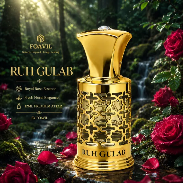 Foavil_ruh_gulab_12ml_|_Concentrated_Perfume_Oil_|_Golden_Bottle_with_Magnetic_Hamper_Box