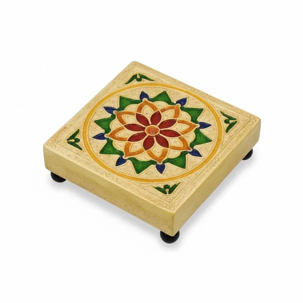 Pack_Of_4_Multicolour_Wood_Premium_&_Elegant_Chowki_3_|_3_Inch