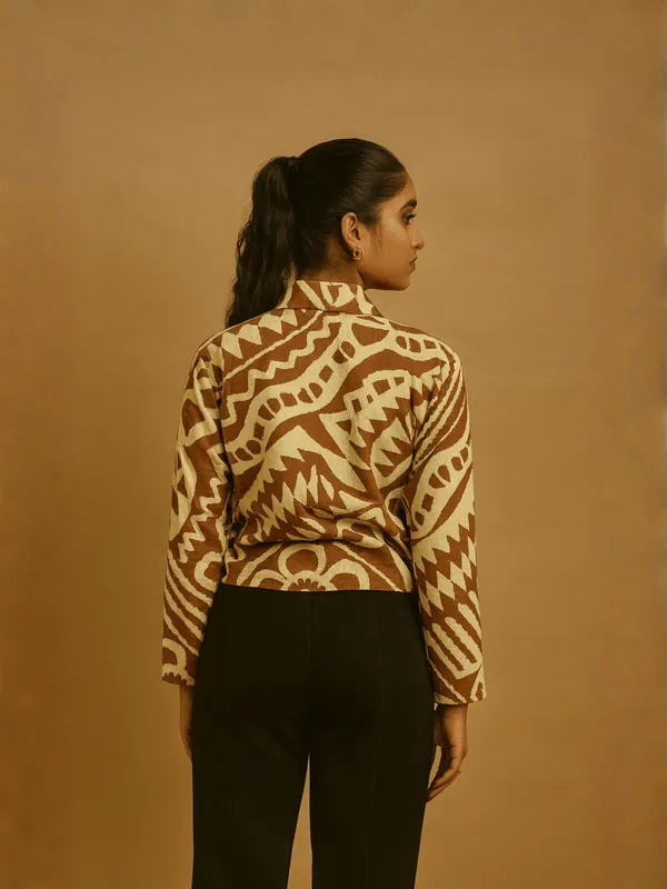 Sahara_Geo_Jacket_Brown_Organic_Cotton_For_Women