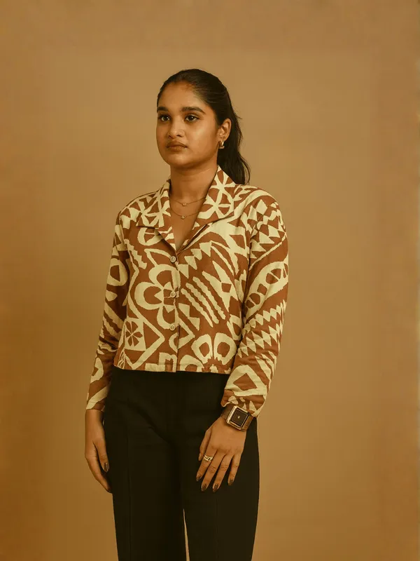 Sahara_Geo_Jacket_Brown_Organic_Cotton_For_Women