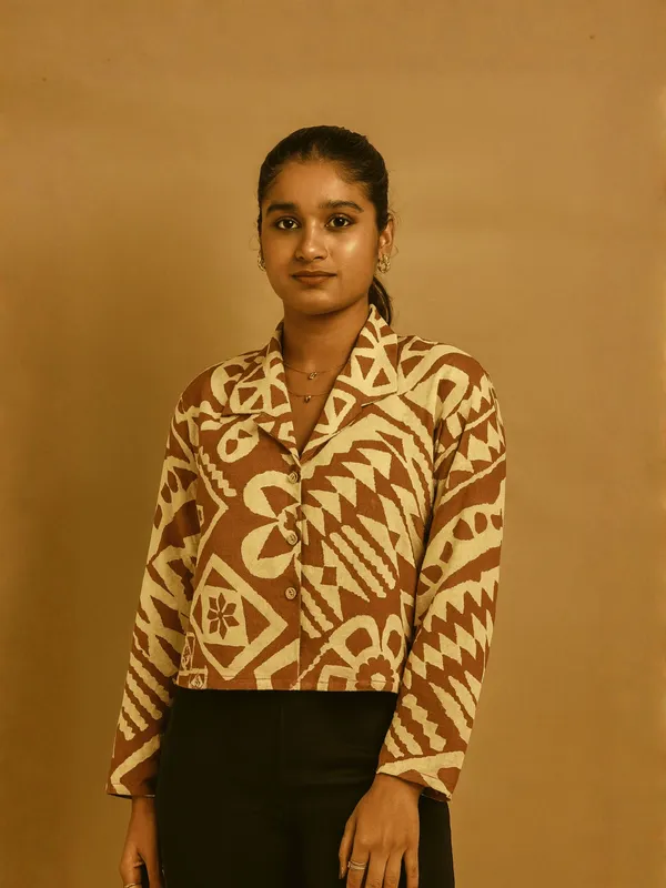 Sahara_Geo_Jacket_Brown_Organic_Cotton_For_Women