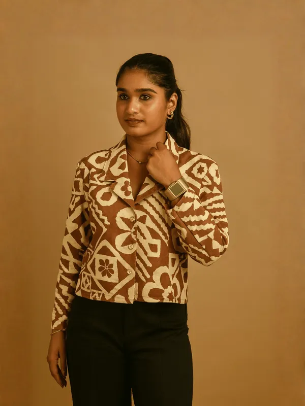 Sahara_Geo_Jacket_Brown_Organic_Cotton_For_Women