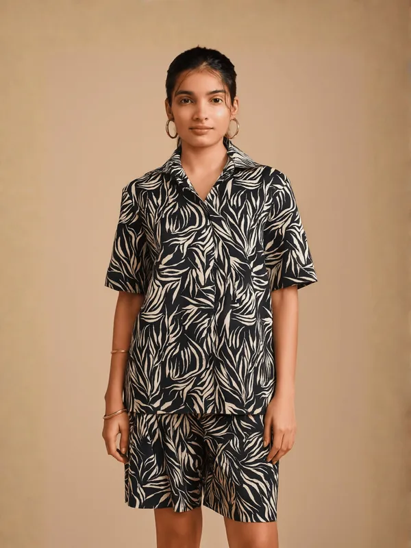 Raaya_Co-Ord_Set_For_Women_Black_Cotton