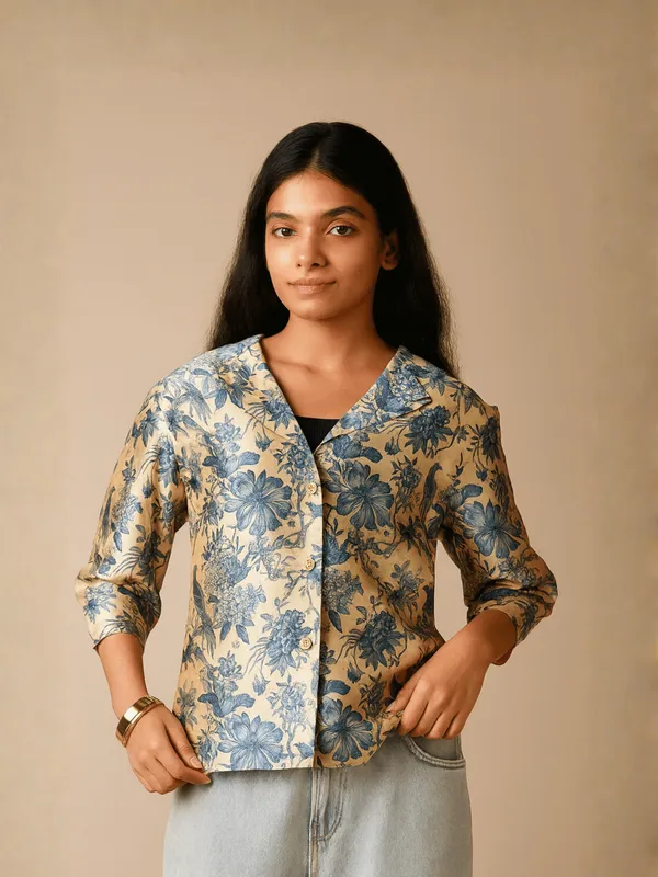 Camellia_Top_For_Women_Cream_Mango_Silk