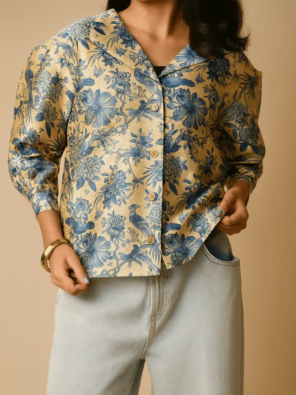 Camellia_Top_For_Women_Cream_Mango_Silk