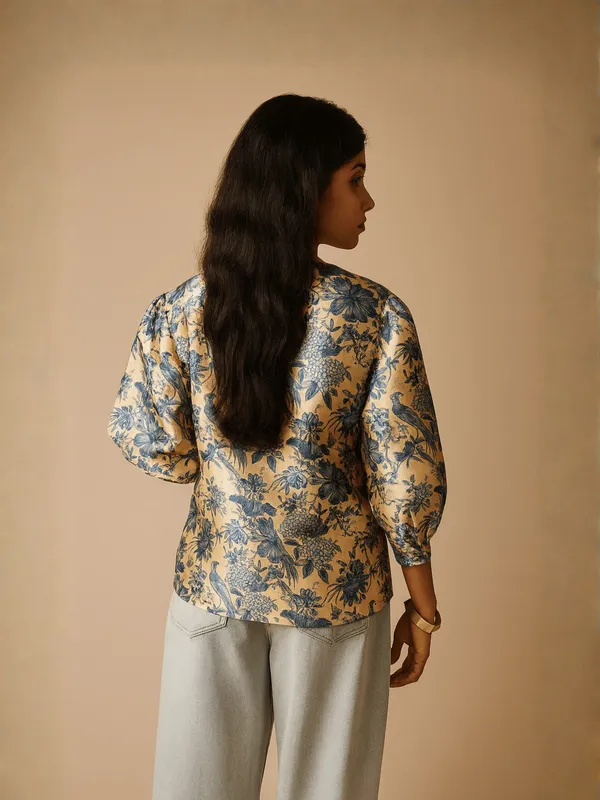 Camellia_Top_For_Women_Cream_Mango_Silk