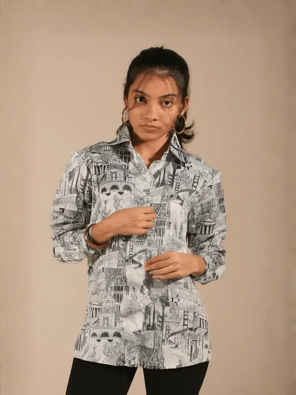 Architect's_Dream_Top_For_Women_White_American_Polyester