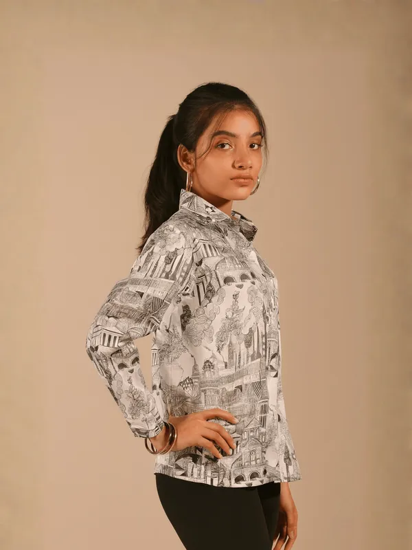 Architect's_Dream_Top_For_Women_White_American_Polyester