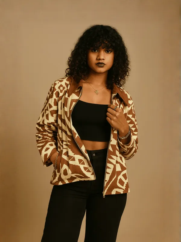 Rust_Geo_Bomber__Brown_Organic_Cotton_For_Women
