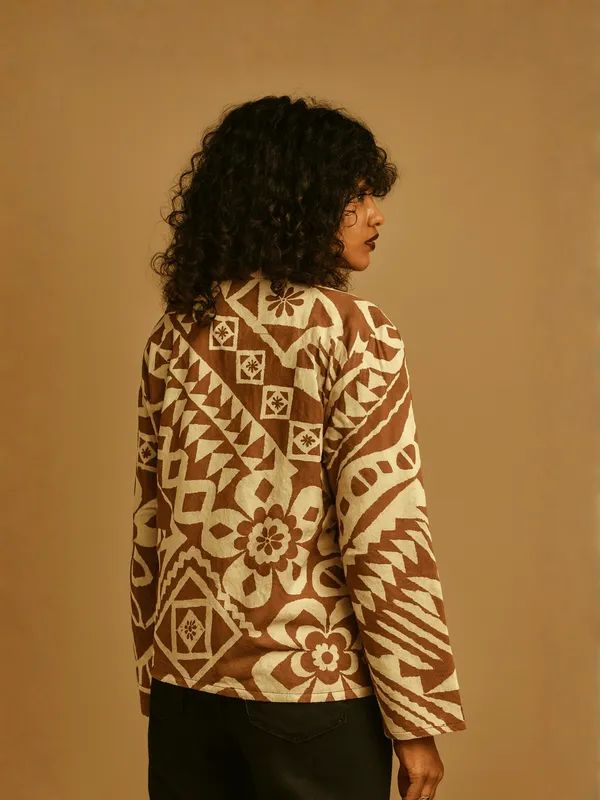 Rust_Geo_Bomber__Brown_Organic_Cotton_For_Women
