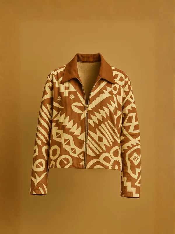 Rust_Geo_Bomber__Brown_Organic_Cotton_For_Women