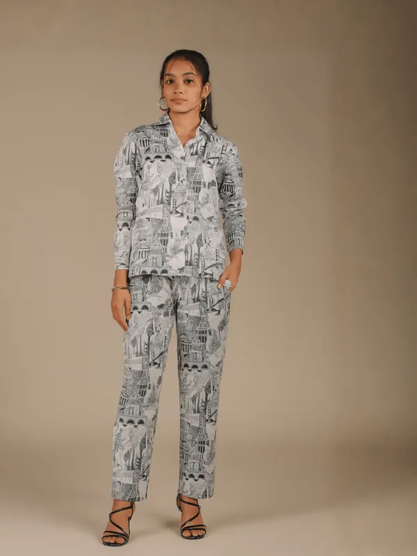 Architect's_Dream_Co-Ord_Set_For_Women_White_American_Polyester