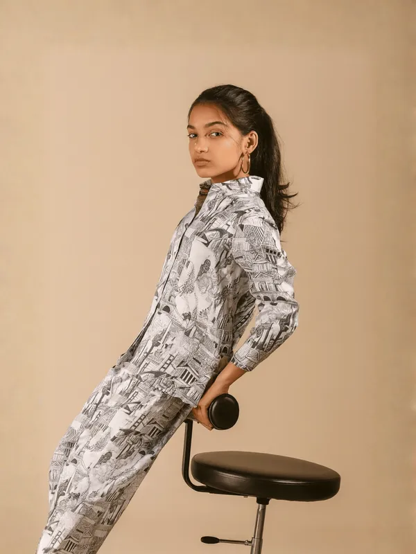 Architect's_Dream_Co-Ord_Set_For_Women_White_American_Polyester