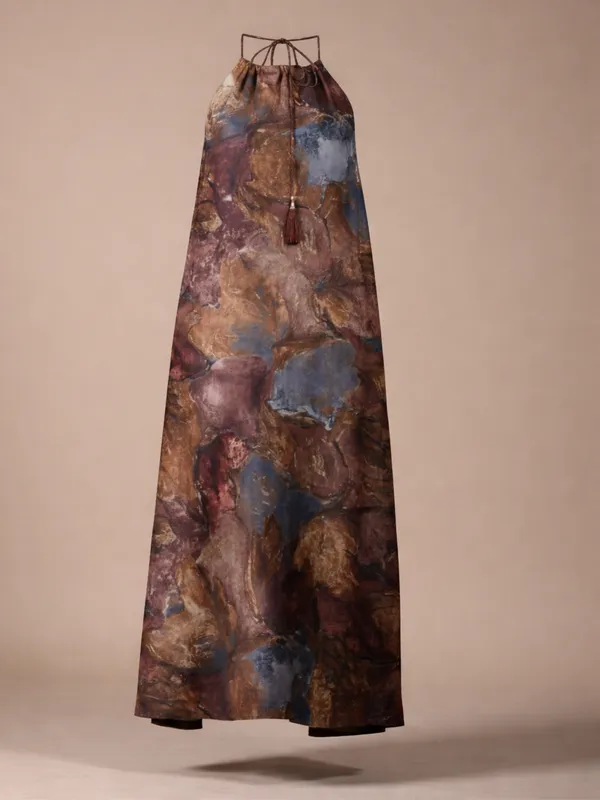 Stone_Whisper_Dress_For_Women_Brown_Cotton