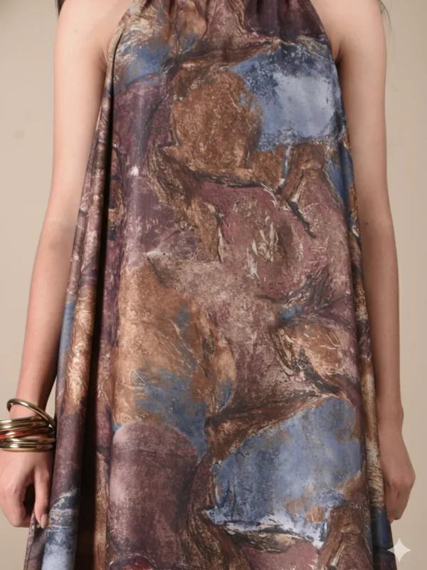 Stone_Whisper_Dress_For_Women_Brown_Cotton