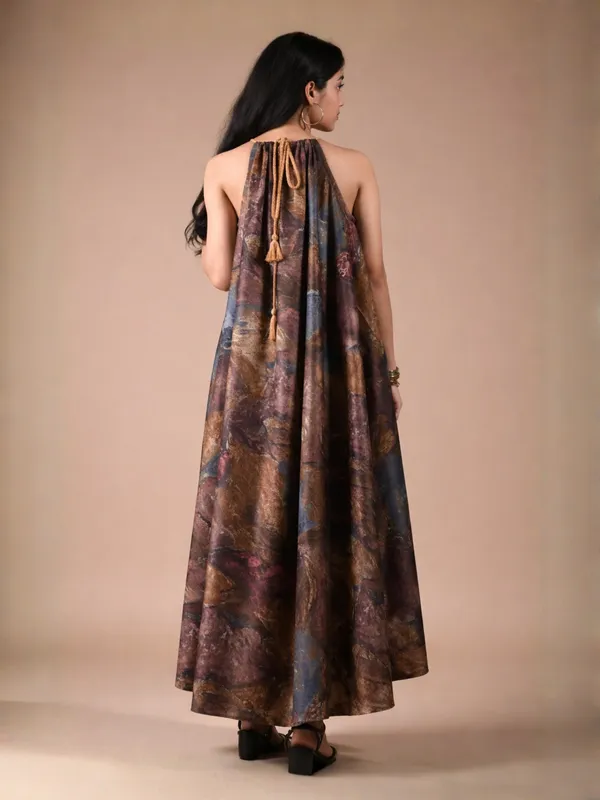 Stone_Whisper_Dress_For_Women_Brown_Cotton