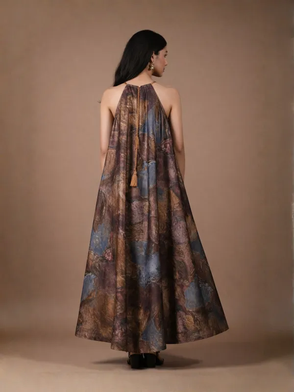Stone_Whisper_Dress_For_Women_Brown_Cotton