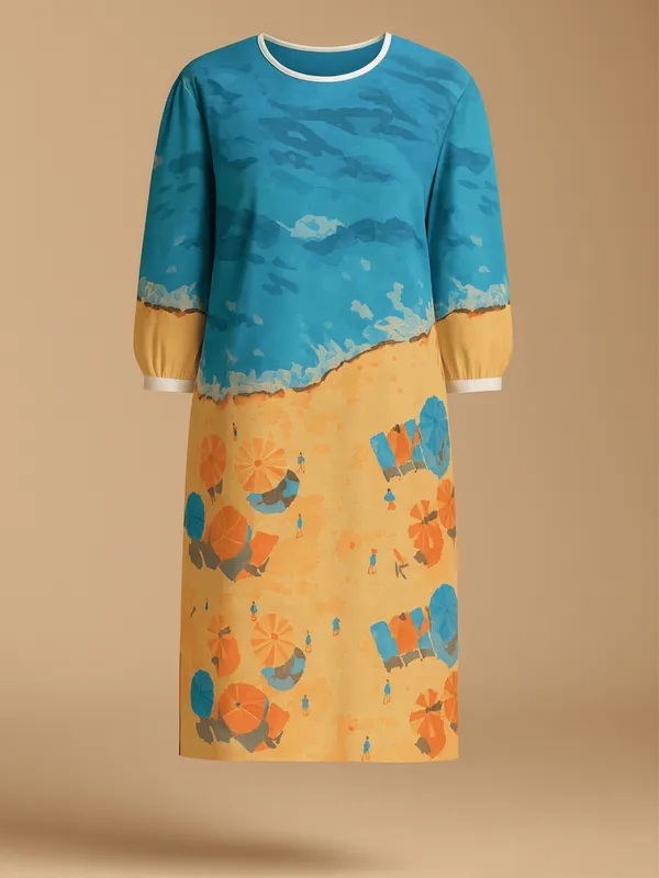 Seafoam_Dress_For_Women_Blue_Organic_Cotton