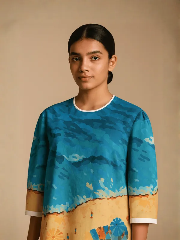 Seafoam_Dress_For_Women_Blue_Organic_Cotton