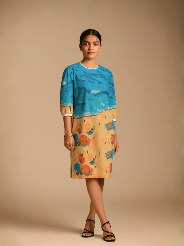 Seafoam_Dress_For_Women_Blue_Organic_Cotton