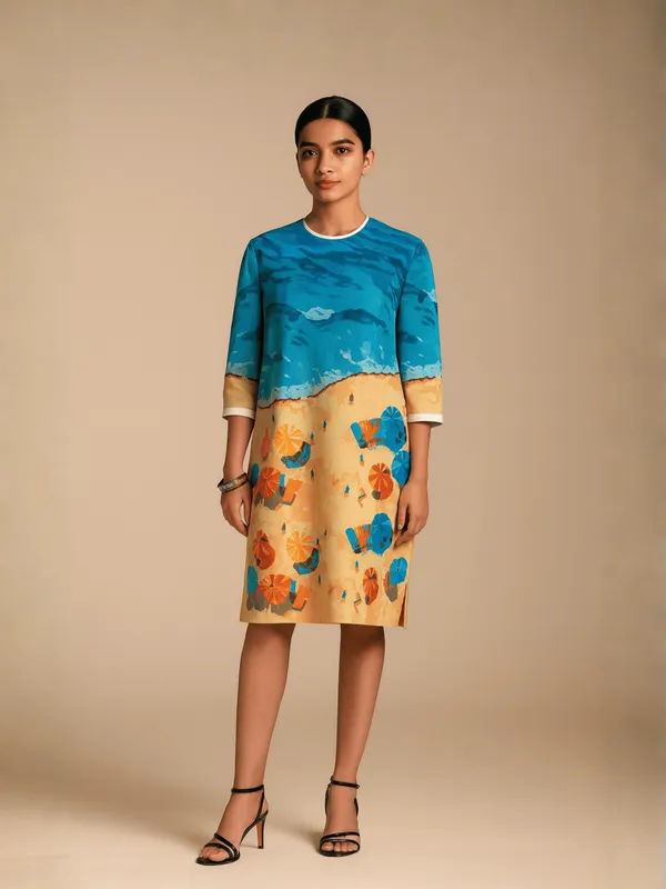 Seafoam_Dress_For_Women_Blue_Organic_Cotton