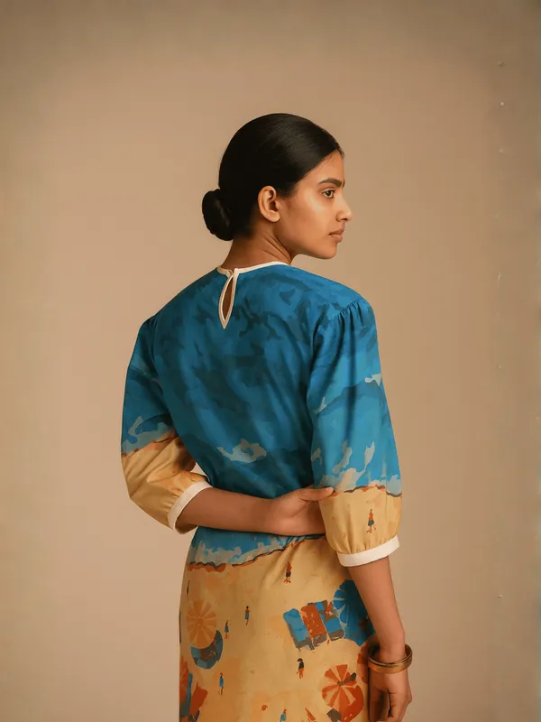 Seafoam_Dress_For_Women_Blue_Organic_Cotton