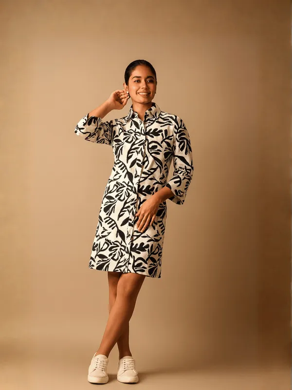 Noiratica_Kia_Shirt_Dress_For_Women_White_Cotton