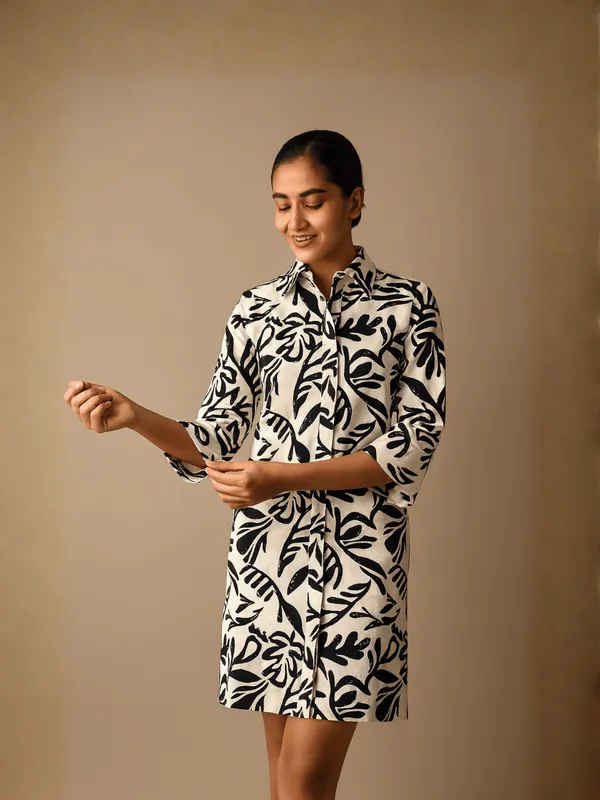 Noiratica_Kia_Shirt_Dress_For_Women_White_Cotton