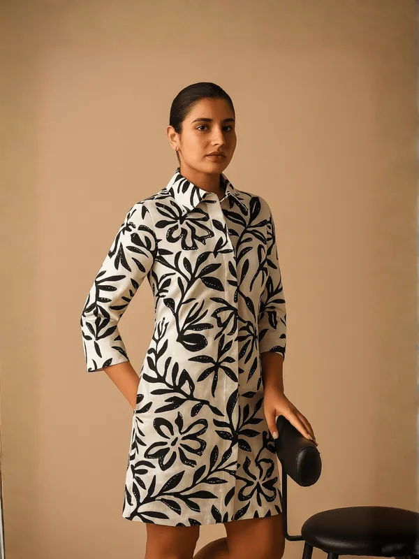 Noiratica_Kia_Shirt_Dress_For_Women_White_Cotton