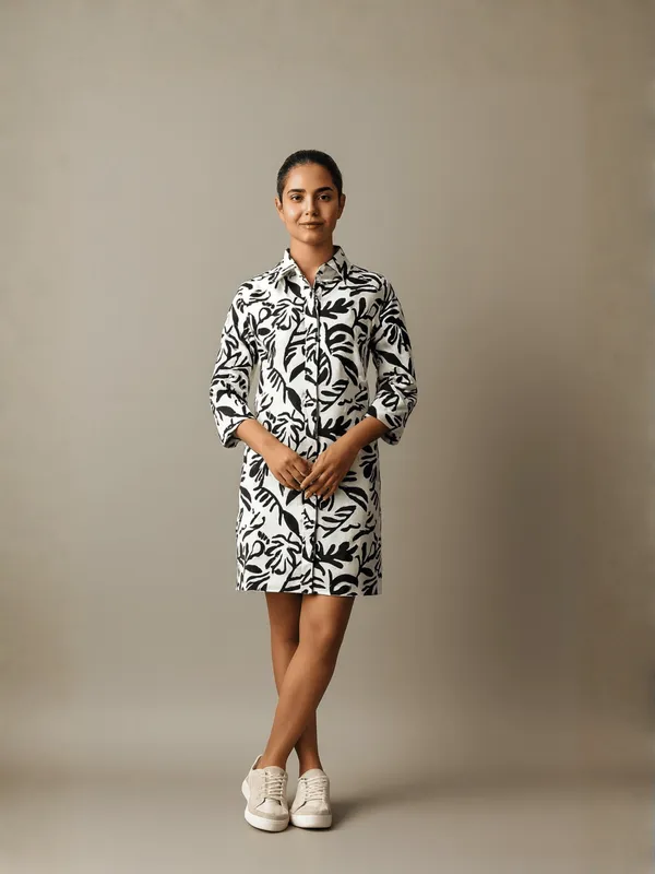 Noiratica_Kia_Shirt_Dress_For_Women_White_Cotton